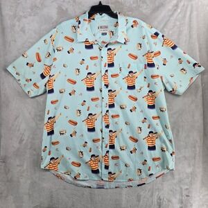 RSVLTS The Roosevelts The Great Hambino Sandlot Button Up Shirt Blue‎ Mens 3XL
